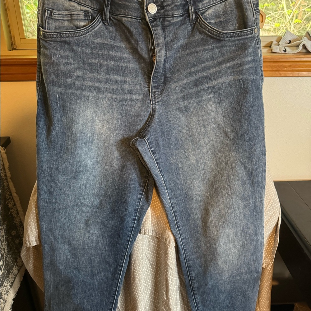 Wit & Wisdom Blue Straight Jeans with Faded Wash